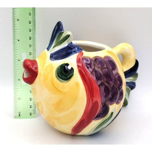 Under the Sea Small Fish Creamer Tabletops Unlimited Hand Painted 12oz Ocean - Picture 2 of 12